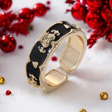 1只時尚女式鍍金滴油開口戒指 - 婚戒 - 查看 9