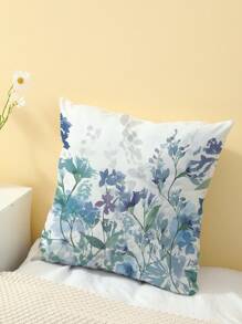1pc Simple Floral Printed Cushion Cover, Contemporary Pillowcase, Single Print, Sofa Use, Home Decor Throw Pillow Case (Insert Not Included)