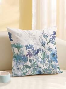 1pc Simple Floral Printed Cushion Cover, Contemporary Pillowcase, Single Print, Sofa Use, Home Decor Throw Pillow Case (Insert Not Included)