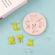 可愛卡通怪物矽膠模具蛋糕配件裝飾膠模diy巧克力烘焙工具 - 淺灰色 - 查看 3