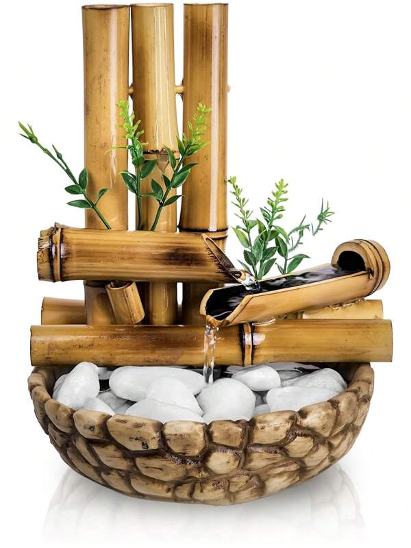 Fonte Bambu De Mesa Feng Shui Agua Cascata Decorativa 26cm