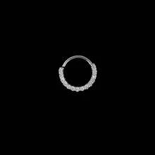 1入時尚銅質立方氧化鋯鼻環 - 銀色 - 查看 7