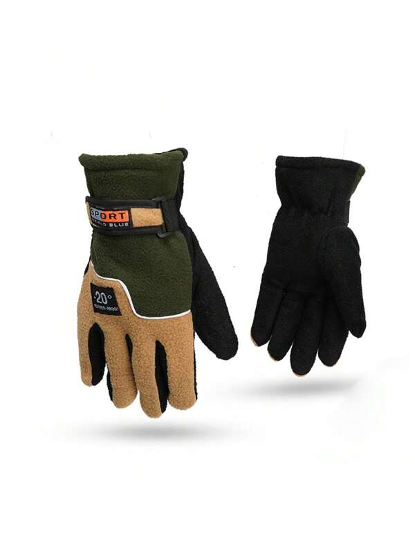 1pc Sports Windproof Warm Full Finger Gloves For Men And Women, Fleece Riding, Skiing, And Exercise Gloves