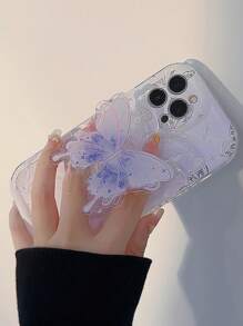 Pancoat 蝴蝶樣式手機殼帶支架 - 淡紫色 - 查看 6