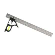 Horizontal Movable Angle Ruler, Stainless Steel Mobile Combination Angle Ruler, Civil Engineering Measurement Tool 300mm Adjustable Base Ruler 1 Set - Silver - View 3