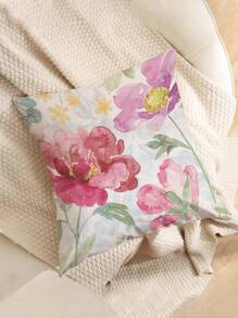 1pc Flower Pattern Printed Cushion Cover, Modern Pillow Case, Single-Sided Print, Sofa Use, Home Decoration Pillow Cover. Pillow Core Not Included.