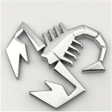 Silver 3d Metal Car Stickers, Abbas Scorpion Design, For Car Hood, Car Body, Car Tail Decoration