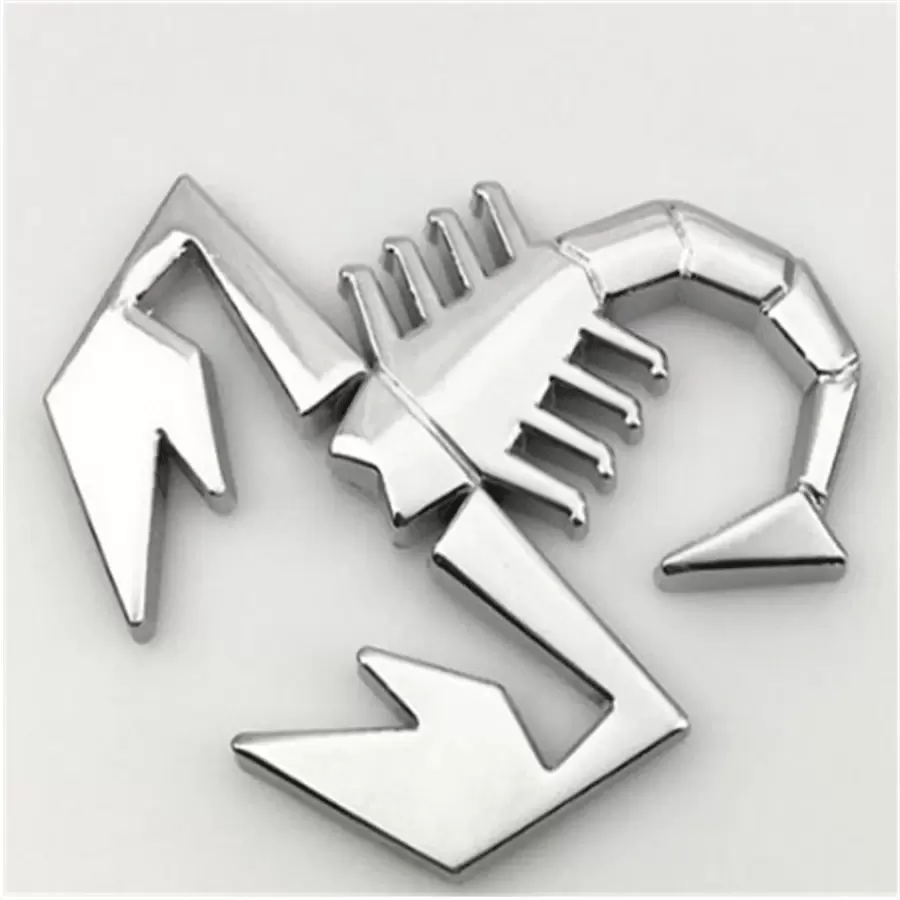 Silver 3d Metal Car Stickers, Abbas Scorpion Design, For Car Hood, Car Body, Car Tail Decoration