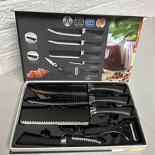 Juego De cuchillos De Chef Para Cocina, Set de Cocina Multifuncional - Negro - Ver 5