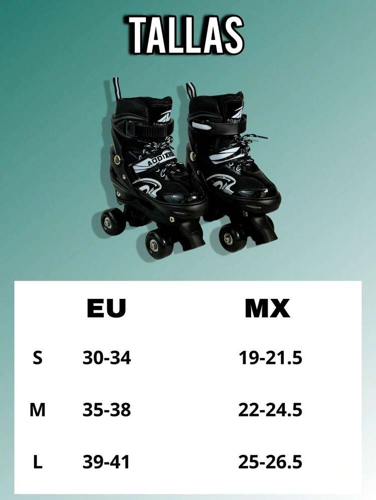 Adjustable 4-Wheel Skates For Boys And Girls - Blue and White - View 4