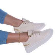 Women Wedge Sneakers - 米色 - 查看 5