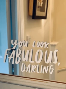 RandySticker 你看起来棒极了，亲爱的贴纸，镜子肯定，沙龙装饰，乙烯基贴纸贴纸，镜子贴纸 - 白色 - 查看 4