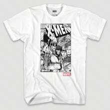 Marvel  Comic Graphic Monotone T-Shirt With Slashes Back Print - White - View 3