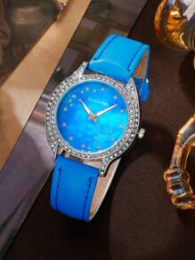 Set de 5 relojes de mujer con diseño de mariposa de última moda - Azul - Ver 5