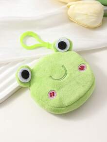 1 Pieza Monedero De Peluche Llavero Con Diseño De Rana Hembra Colorido Para Regalo Feliz Y Festivo - Verde - Ver 1