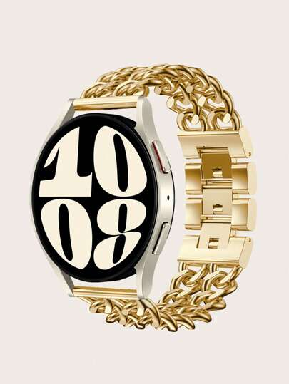 قطعة واحدة من ساعة S المصنوعة من الفولاذ المقاوم للصدأ، شريط ساعة موضة قابل للتوافق مع ساعة Galaxy Watch 75/4