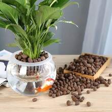 3.53盎司盆栽以陶瓷颗粒为基料，配以专用透气铺路石和泥炭，用于养花。回填火山石颗粒，滋养土壤 - 深灰色 - 查看 4