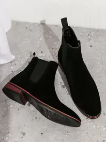 Men's Chelsea Boots High Top British Style Suede Comfortable Slip-On Shoes