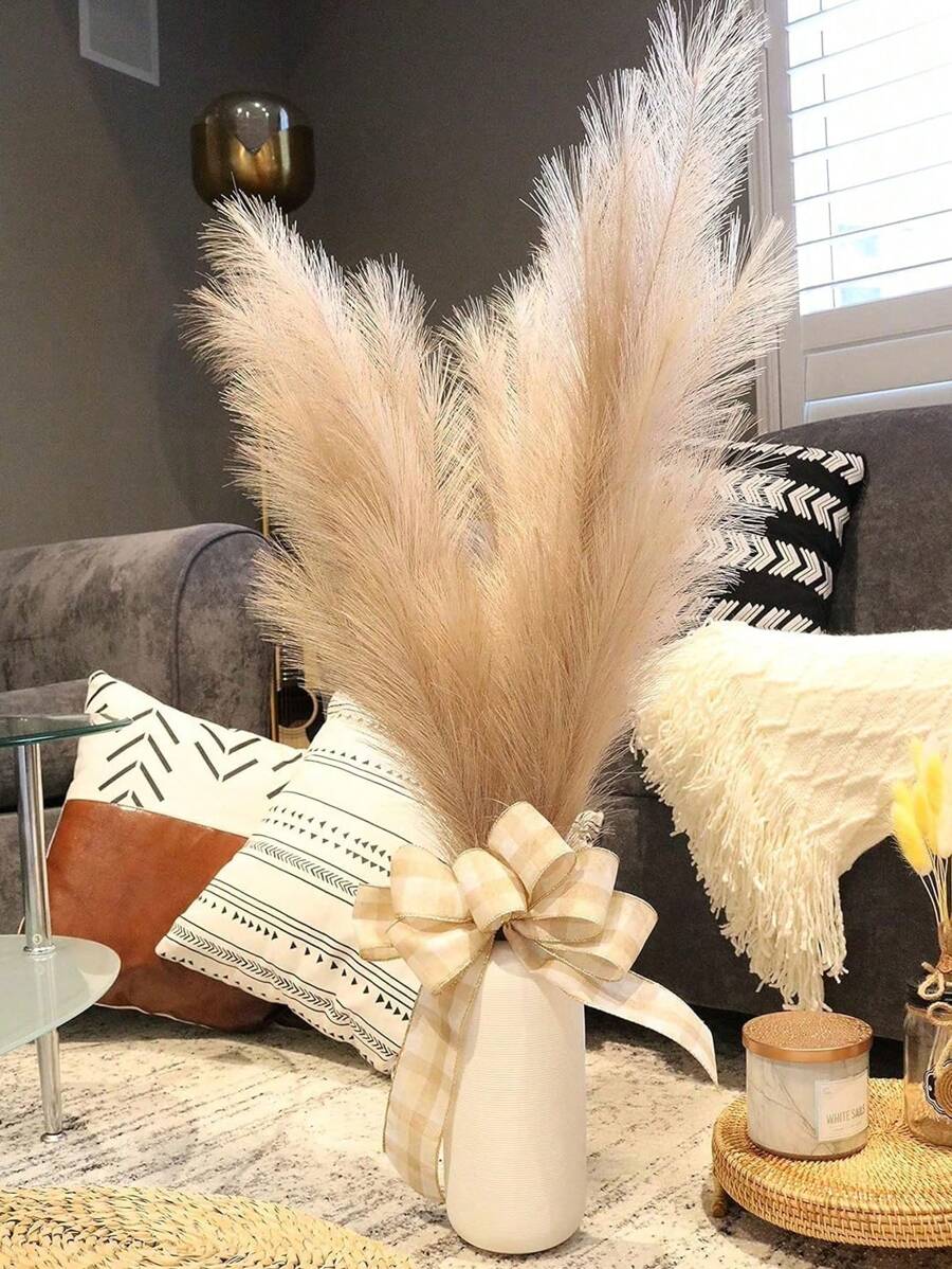 10pcs Artificial Reeds, Pampas Grass, Foxtail, Nordic Style Window Display Decoration - Camel - View 1