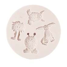 可愛卡通怪物矽膠模具蛋糕配件裝飾膠模diy巧克力烘焙工具 - 淺灰色 - 查看 5