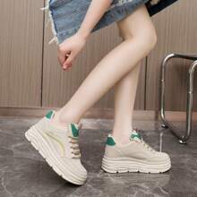 2023新款設計,高跟厚底休閒女鞋,配有保暖內裡,適合戶外活動 - 卡其色 - 查看 5