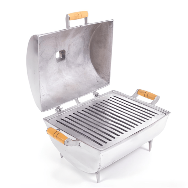 Churrasqueira De Aluminio fundido A Bafo + Grelha Churrasqueira a carvão portátil