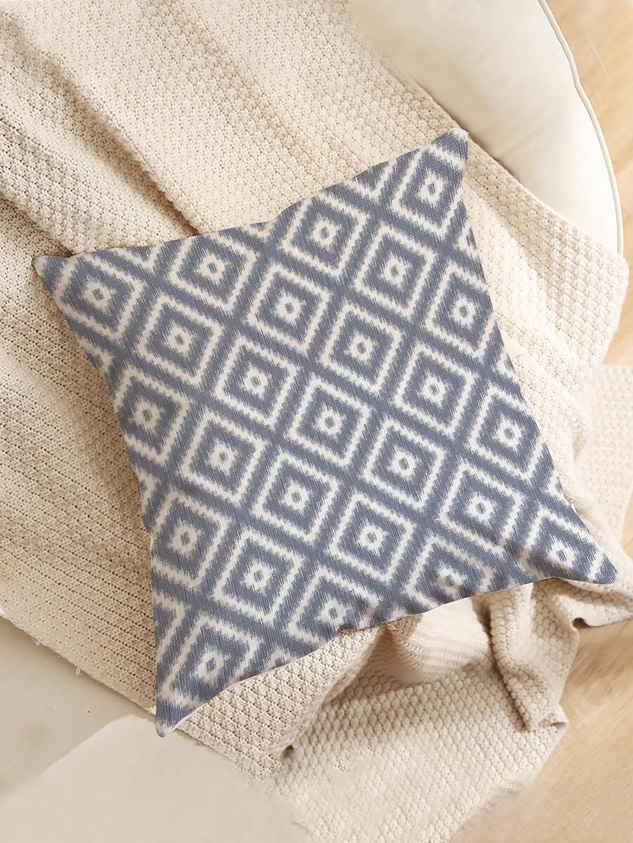 1 Miếng Hoa văn kẻ sọc In Nắp đệm , Hiện đại Trang trí Vỏ gối , Một mặt In ấn , Không Bao gồm Gối Cốt lõi , Thích hợp Đối với Sofa , Nhà  Trang trí Vỏ gối