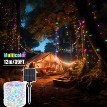110 英尺 300 顆燈珠戶外太陽能 Led 燈串,聖誕裝飾燈,露營裝飾燈,戶外婚禮、露營、庭院、路邊樹、草坪氣氛裝飾,ip67 防水耐高溫裝飾燈 - 彩色 - 查看 8