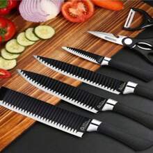 Juego De cuchillos De Chef Para Cocina, Set de Cocina Multifuncional - Negro - Ver 1
