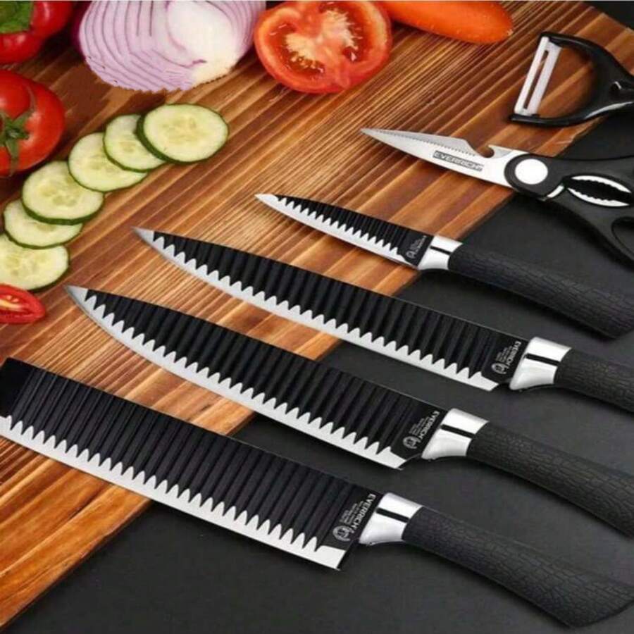 Juego De cuchillos De Chef Para Cocina, Set de Cocina Multifuncional - Negro - Ver 1