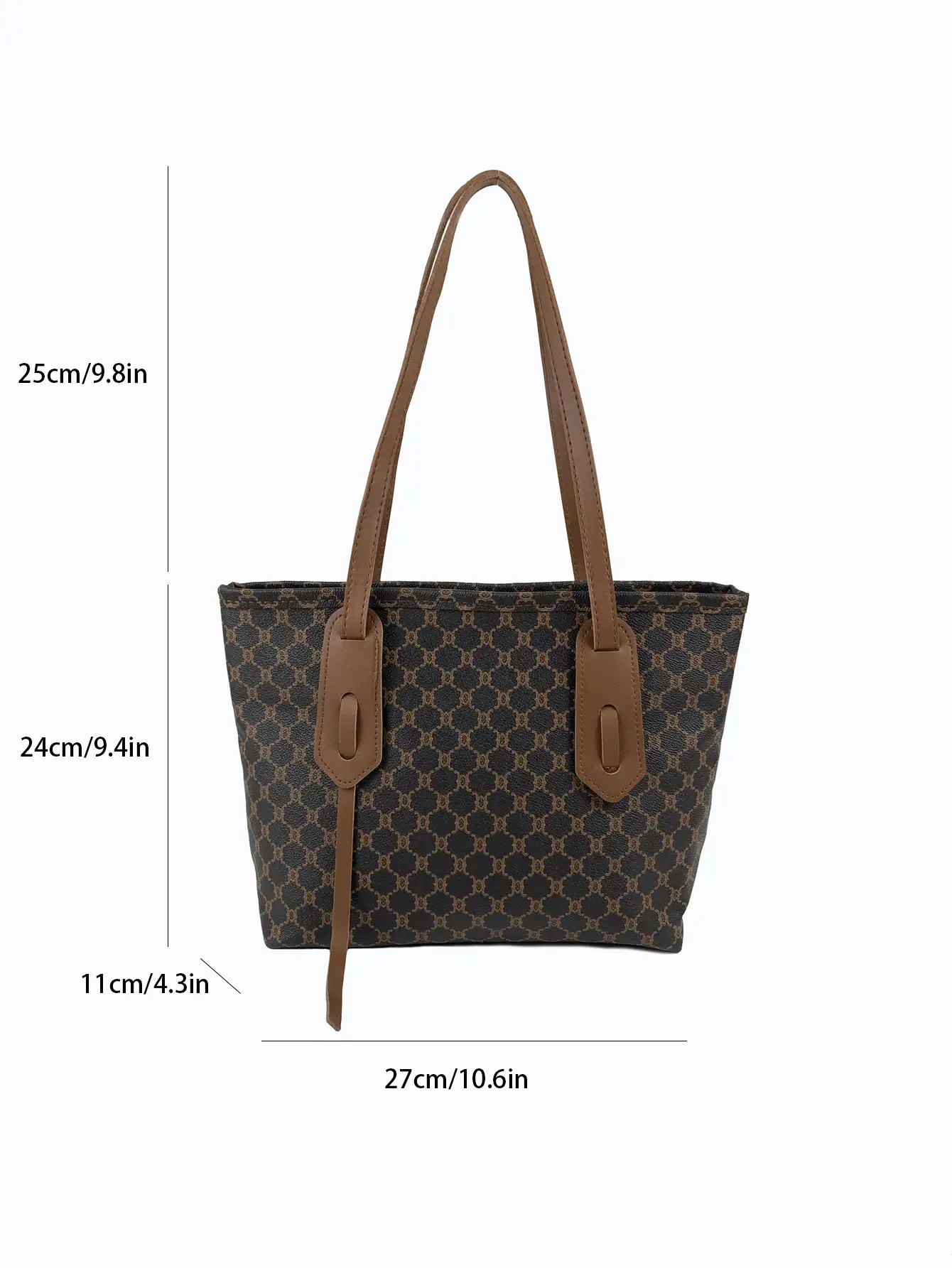 時尚復古大容量肩背手提包,印花設計 - 彩色 - 查看 7