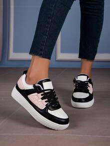 黑白休闲舒适鞋，适合通勤、校园散步的时尚运动鞋 - 彩色 - 查看 4