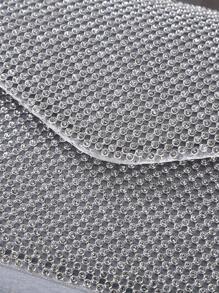 Handmade Crystal Rhinestone Evening Clutch Bag, New Bling Bling Dinners Trifold Square Purse - Silver - View 4