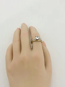 1 bộ Đúng mốt Lãng mạn Thép không gỉ Nhân tạo Ba Màu sắc Sự phối hợp Cặp đôi Nhẫn Đối với phụ nữ , Buổi tiệc , Ngày kỷ niệm , Hôn ước , Đồ trang sức Nhẫn Qủa tặng - Nhiều màu - Xem 6