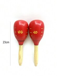 奧爾夫擊樂器塑料沙球手搖鈴聲,兒童音樂教學工具 - 紅色 - 查看 4