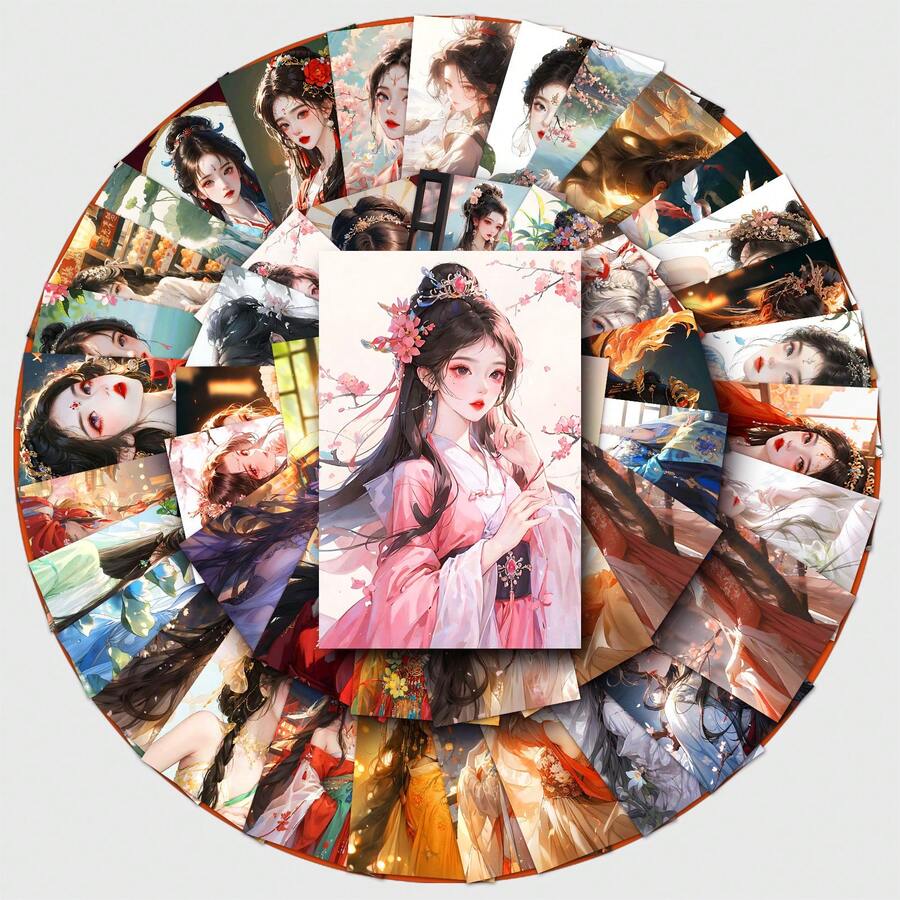 50pcs Wholesale Creative Personalized Waterproof Stickers Chinese Style Graffiti Stickers For Decorating Cups, Luggage, Phone Cases - Category - View 1