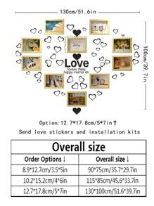 創意拼貼相框10入組,適用於5/6/7英寸相片的牆掛照片展示,適用於客廳,臥室,牆上掛照片無需鑽孔-附有愛心貼紙,絕佳的婚禮和聖誕禮物 - 原木 - 查看 2