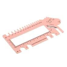 1 件羊头量规带剪刀粉紫色量规适用于编织针和钩针 MM 尺子工具（美国英国加拿大尺寸） - 粉色 - 查看 5