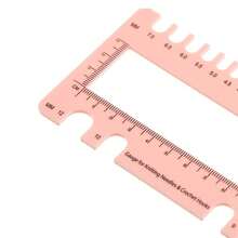 1 件羊头量规带剪刀粉紫色量规适用于编织针和钩针 MM 尺子工具（美国英国加拿大尺寸） - 粉色 - 查看 7