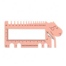 1 件羊头量规带剪刀粉紫色量规适用于编织针和钩针 MM 尺子工具（美国英国加拿大尺寸） - 粉色 - 查看 1