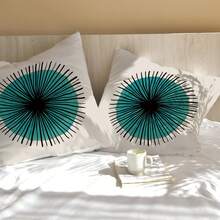 1pc Simple Geometric Line Pattern 45*45cm Polyester Living Room Bedroom Sofa Cushion Cover Digital Printing (Pillow Core Not Included) - Multicolor - View 2