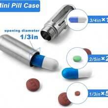 1只不鏽鋼方形鑰匙扣藥丸盒,迷你不鏽鋼藥瓶,edc醫藥容器,防水存儲盒,戶外露營便攜藥盒 - 銀色 - 查看 2