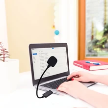 Mini Usb Microphone For Laptops And Desktops With Gooseneck And Universal Usb Sound Card. Can Be Used For Meetings, Recording, Singing, Etc. - Black - View 1