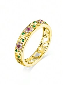 ESBERRY 1入組秘密花園圓環適合女士S925純銀女士們精細的首飾類禮品