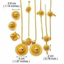 1Set Round  Traditional Wedding Jewelry Sets For Bride Woman Girls Eritrean Habesha African Party Accessories