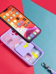 1入手機夾掛頸繩,可調節手機安全掛繩,手機殼固定式防丟失間隔夾,帶手機繩子掛頸信使鏈手機繩子掛頸繩可拆卸diy尼龍繩防丟失固定間隔,生日快樂/復活節/男孩/女友/情人節禮物防丟失掛繩 - 紫色 - 查看 3