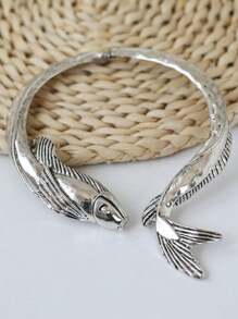 1 件歐美時尚錦鯉項鍊,復古金屬鏈飾品,金/銀 - 錦鯉項圈 - 查看 16