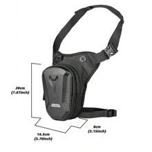 1pc Motorcycle Multifunctional Waterproof Leg Bag Waist Bag, Outdoor Crossbody Bag - Black - View 3