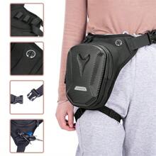 1pc Motorcycle Multifunctional Waterproof Leg Bag Waist Bag, Outdoor Crossbody Bag - Black - View 4
