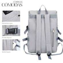 Shendy Vendy Mochila de gran capacidad Multifuncional, duradera, ligera e impermeable, Mochila moderna escolar - Gris Claro - Ver 6